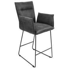 Manhattan Bar Stool With Arms Grey Suede Manhattan Bar Stool With Arms Grey Suede