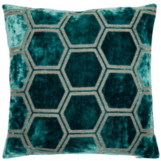 Malini Ivor Teal Cushion 56cm x 56cm Malini Ivor Teal Cushion 56cm x 56cm