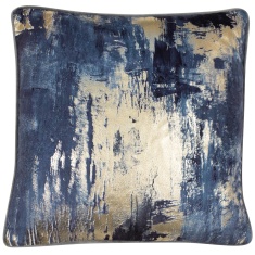 Malini Idyllic Blue & Gold Cushion 45cm x 45cm Malini Idyllic Blue & Gold Cushion 45cm x 45cm