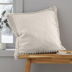 Catherine Lansfield Velvet & Fur Cushion Natural Catherine Lansfield Velvet & Fur Cushion Natural
