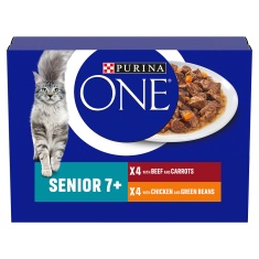 Purina One Senior Cat Food Chicken And Beef Cat Food - 8 x 85g Purina One Senior Cat Food Chicken And Beef Cat Food - 8 x 85g