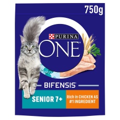 Purina One Senior Cat Chicken And Whole Grain Cat Food - 750g Purina One Senior Cat Chicken And Whole Grain Cat Food - 750g