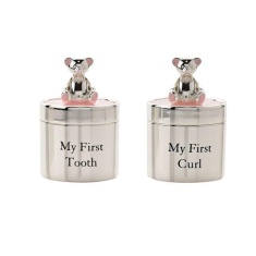 Silver Plated Tooth & Curl Box Set Pink Silver Plated Tooth & Curl Box Set Pink