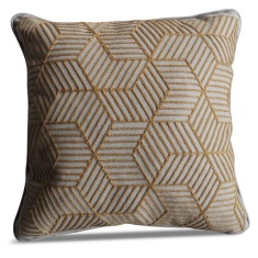 LG Outdoor Gold Striped Cubes 50cm Embroidered Scatter Cushion LG Outdoor Gold Striped Cubes 50cm Embroidered Scatter Cushion