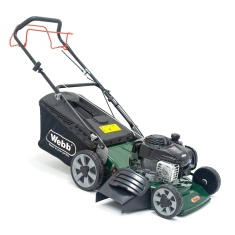 Webb WER18HW4 46cm (18') Self Propelled High Wheel Petrol Rotary Lawnmower With 2 Tip Blade System Webb WER18HW4 46cm (18') Self Propelled High Wheel Petrol Rotary Lawnmower With 2 Tip Blade System