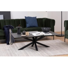 Heaven Rectangular Coffee Table - Black Ceramic With Matt Black Base Heaven Rectangular Coffee Table - Black Ceramic With Matt Black Base