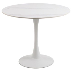 Malta 90cm Dining Table - White Ceramic Malta 90cm Dining Table - White Ceramic
