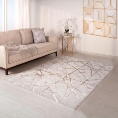 Asiatic Aurora AU13 Machine Woven Rug - Mica Gold