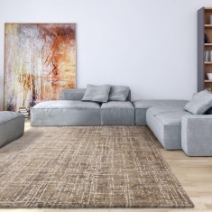 Asiatic Kuza Abstract Machine Made Rug - Beige