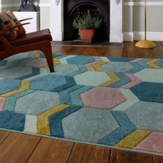 Asiatic Sketch Hexagon SK10 Machine Made Rug - Multi