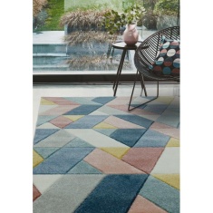 Asiatic Sketch Rhombus SK02 Machine Made Rug - Multi