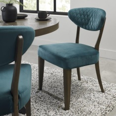Winnipeg Fumed Oak Upholstered Dining Chair Pair With Gently Flared Backs Winnipeg Fumed Oak Upholstered Dining Chair Pair With Gently Flared Backs