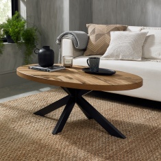 Winnipeg Rustic Oak Oval Coffee Table Winnipeg Rustic Oak Oval Coffee Table