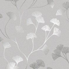Holden Decor Glistening Ginkgo Grey Silver Wallpaper Holden Decor Glistening Ginkgo Grey Silver Wallpaper