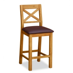 Ascot Rustic Oak Bar Stool Without Seat Pad Ascot Rustic Oak Bar Stool Without Seat Pad