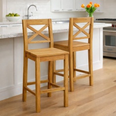 Ascot Rustic Oak Bar Stool Without Seat Pad Ascot Rustic Oak Bar Stool Without Seat Pad