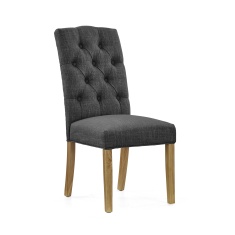 Ascot Charcoal Button Back Upholstered Dining Chair (Pair) Ascot Charcoal Button Back Upholstered Dining Chair (Pair)