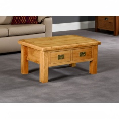 Ascot Rustic Oak Rectangular Coffee Table With Drawer Ascot Rustic Oak Rectangular Coffee Table With Drawer