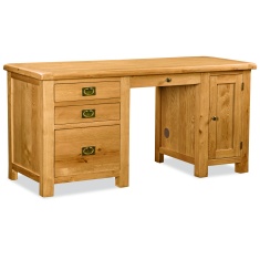 Ascot Rustic Oak Double Desk Ascot Rustic Oak Double Desk