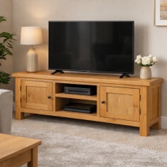 Ascot Rustic Oak Extra Large Media Stand Ascot Rustic Oak Extra Large Media Stand