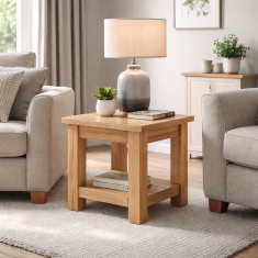 Ascot Rustic Oak Square Lamp Table Ascot Rustic Oak Square Lamp Table