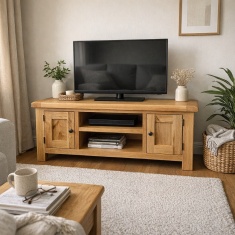 Ascot Rustic Oak Large TV Cabinet/Media Stand Ascot Rustic Oak Large TV Cabinet/Media Stand