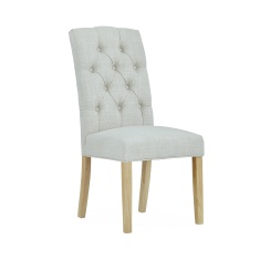 Ascot Natural Button Back Upholstered Dining Chair (Pair) Ascot Natural Button Back Upholstered Dining Chair (Pair)