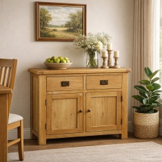 Ascot Rustic Oak Small Sideboard Ascot Rustic Oak Small Sideboard