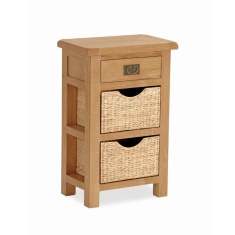 Ascot Rustic Oak Telephone Table With Baskets Ascot Rustic Oak Telephone Table With Baskets