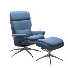 Stressless Rome With Adjustable Headrest Chair and Footstool Star Base