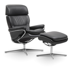 Stressless Rome Adjustable Headrest Chair With Urban Cross Base