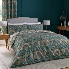 Dreams & Drapes Design Palais Reversible Teal Duvet Set Dreams & Drapes Design Palais Reversible Teal Duvet Set