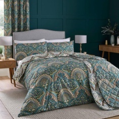 Dreams & Drapes Design Palais Quilted Bedspread 230x195cm - Teal Dreams & Drapes Design Palais Quilted Bedspread 230x195cm - Teal
