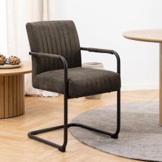 Adele Dining Chair With Armrest - Anthracite Adele Dining Chair With Armrest - Anthracite