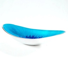 Tilnar Art Brushed Aqua Boat Bowl Tilnar Art Brushed Aqua Boat Bowl