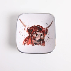 Tilnar Art Highland Cow Square Bowl Tilnar Art Highland Cow Square Bowl