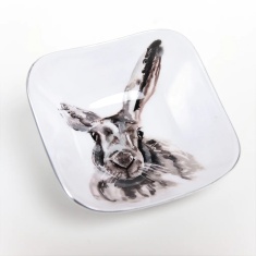Tilnar Art Hare Square Bowl Tilnar Art Hare Square Bowl