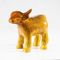 Tilnar Art Brushed Gold Highland Cow - XL Tilnar Art Brushed Gold Highland Cow - XL