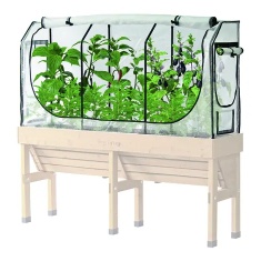 VegTrug Medium Wall Hugger Raised Planter, Greenhouse Frame & Multi-Cover Set VegTrug Medium Wall Hugger Raised Planter, Greenhouse Frame & Multi-Cover Set