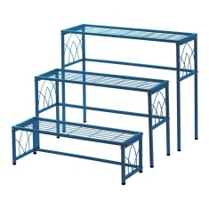 VegTrug 3 Piece Metal Nesting Plant Stand Set - Blue VegTrug 3 Piece Metal Nesting Plant Stand Set - Blue