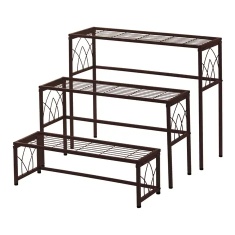VegTrug 3 Piece Metal Nesting Plant Stand Set - Brown VegTrug 3 Piece Metal Nesting Plant Stand Set - Brown