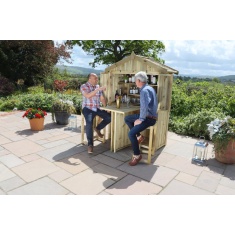 Zest Garden Bar & 2 Stool Set - Natural Zest Garden Bar & 2 Stool Set - Natural