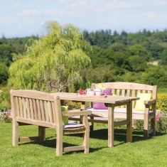 Zest Garden Emily Wooden Table & 2 Bench Set Zest Garden Emily Wooden Table & 2 Bench Set