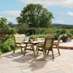 Zest Garden Freya 4 Seater Wooden Dining Set Zest Garden Freya 4 Seater Wooden Dining Set