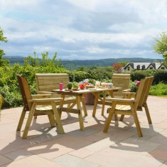 Zest Garden Freya 6 Seater Wooden Dining Set Zest Garden Freya 6 Seater Wooden Dining Set