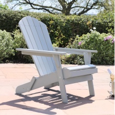 Zest Garden Jasmine Wooden Folding Chair - Light Grey Zest Garden Jasmine Wooden Folding Chair - Light Grey