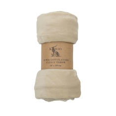 Rolled Flannel Fleece Throw 140x180cm - Oatmeal Rolled Flannel Fleece Throw 140x180cm - Oatmeal