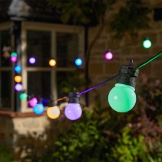 Smart Solar Party Festoon String Lights - Multi Coloured Smart Solar Party Festoon String Lights - Multi Coloured