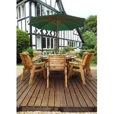 Charles Taylor 8 Seater Round Table Set with Cushions, Parasol & Base Charles Taylor 8 Seater Round Table Set with Cushions, Parasol & Base