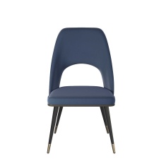 HND Sophie Black/Gold Dining Chair - Royal Blue Velvet Seat